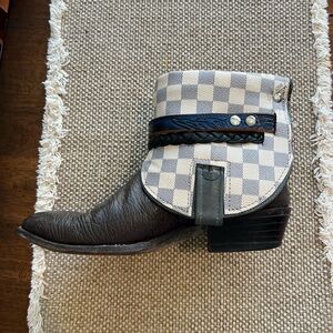 Stylish Checkered Ankle Booties